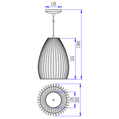 Chericoni Rho hanglamp in zwart, Ø26,5 cm, 1 lichts met E27 fitting, een strak en modern ontwerp.