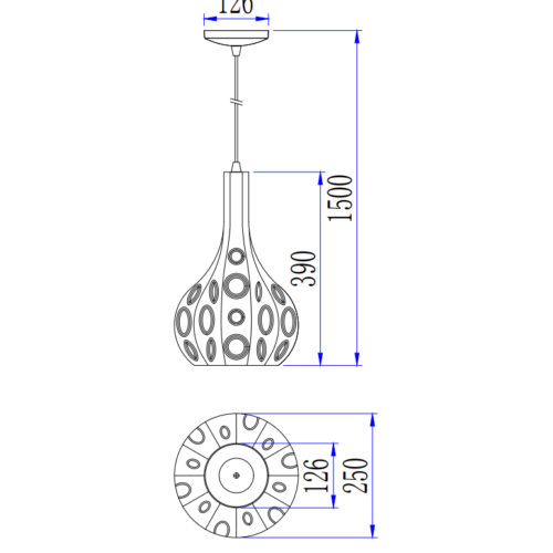 Chericoni Rolo hanglamp, Ø25 cm, zwart met E27 fitting, een elegante toevoeging voor sfeervolle verlichting.