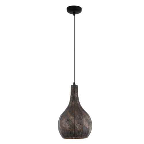 Chericoni Rolo hanglamp, Ø25 cm, zwart design, met E27 fitting, geschikt voor verschillende moderne woonruimtes.