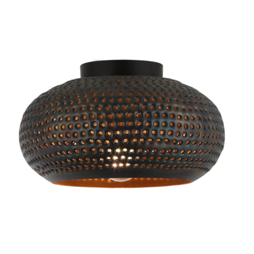 Chericoni Spezia plafondlamp, Ø30 cm, zwart met gouden details, 1 lichts en E27 fitting, een moderne en stijlvolle toevoeging aan elk interieur.