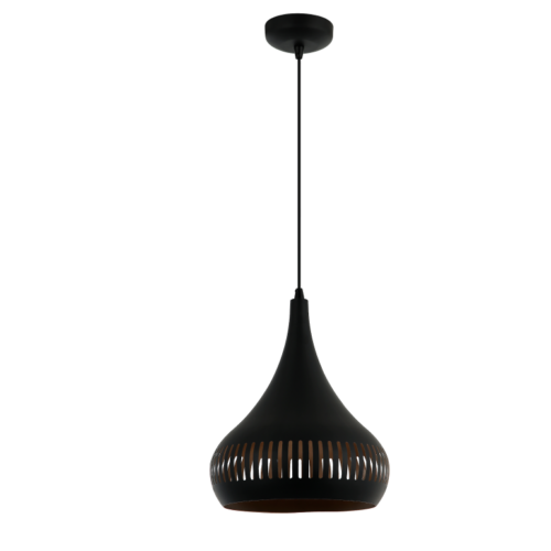 Chericoni Strisce hanglamp, Ø25 cm, zwart design, 1 lichts met E27 fitting, voor een stijlvolle toevoeging aan elke ruimte.