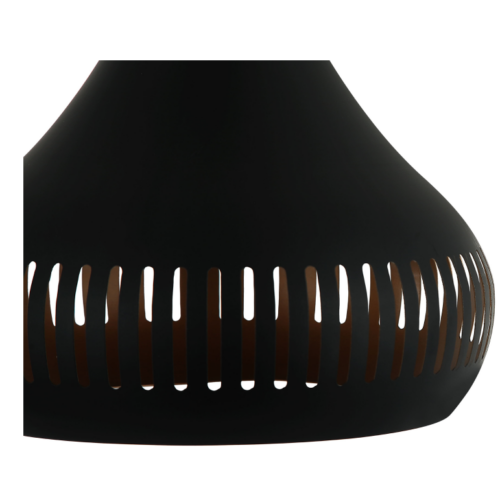 Compacte Chericoni Strisce hanglamp, zwart, Ø25 cm, met E27 fitting, ideaal voor sfeervolle en eigentijdse verlichting.