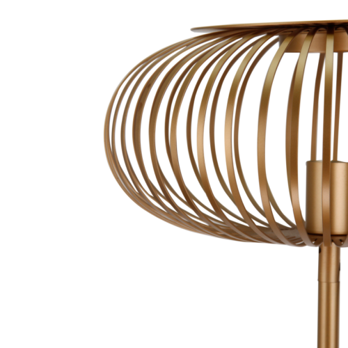 Met de Curvato vloerlamp (Ø 40 cm) kies jij de hoogte: 1 of 3 delen. Stijlvol goud design en optioneel als bijzettafel te gebruiken.