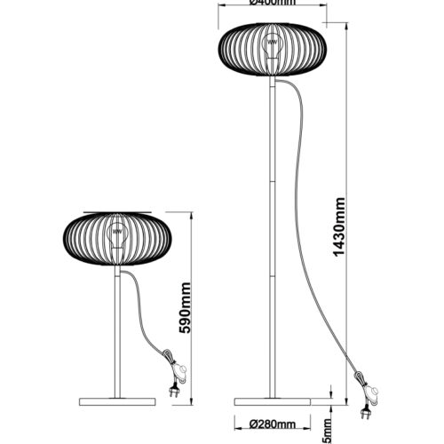 De Curvato vloerlamp (Ø 40 cm) in goud past in elk interieur. Stel zelf de hoogte in en kies een E27-lichtbron die bij jouw sfeer past!