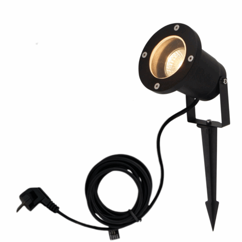 Moderne zwarte outdoor spotverlichting – Ray 1-lichts