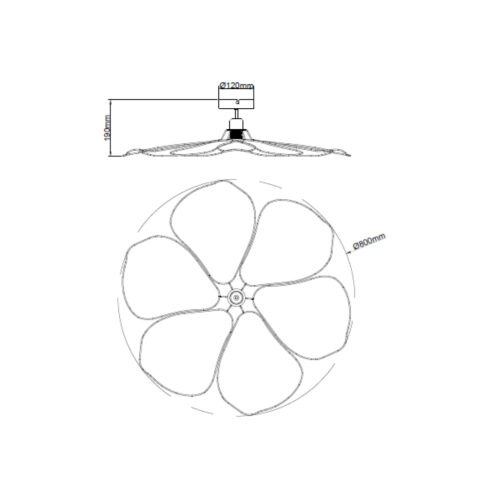 Chericoni Corvo Plafondlamp – bladvormig design van zwart linnen – Ø80 cm