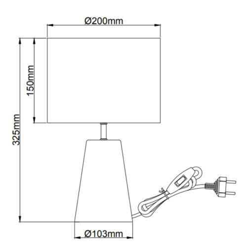Chericoni Faro tafellamp met stoffen kap – stijlvol licht voor elk interieur.