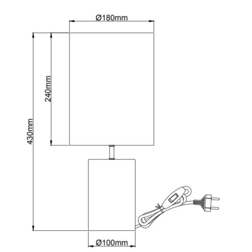Stijlvolle Lagos tafellamp van Chericoni in taupe. Compact design van Ø18 cm en 43 cm hoog met E27 fitting, perfect voor bijzettafels of bureaus.