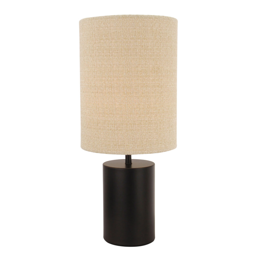 Tafellamp Lagos van Chericoni met E27 fitting. Keuze uit zwart of taupe, Ø18 cm en 43 cm hoog. Tijdloos ontwerp voor elk interieur.