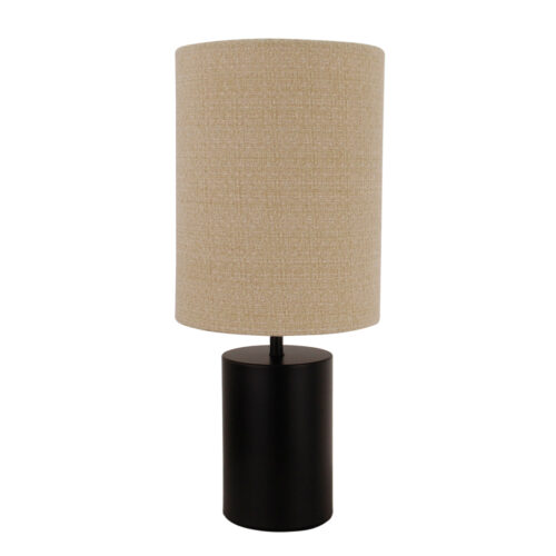 Moderne tafellamp van Chericoni met een hoogte van 43 cm, in zwart of taupe. Eenvoudige E27 fitting en slanke vormgeving van Ø18 cm.