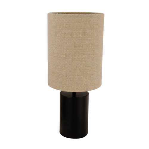 Lagos tafellamp in zwart of taupe, van Chericoni. Compacte maat (Ø18 cm, 43 cm hoog), geschikt voor sfeerverlichting in woon- of werkkamer.