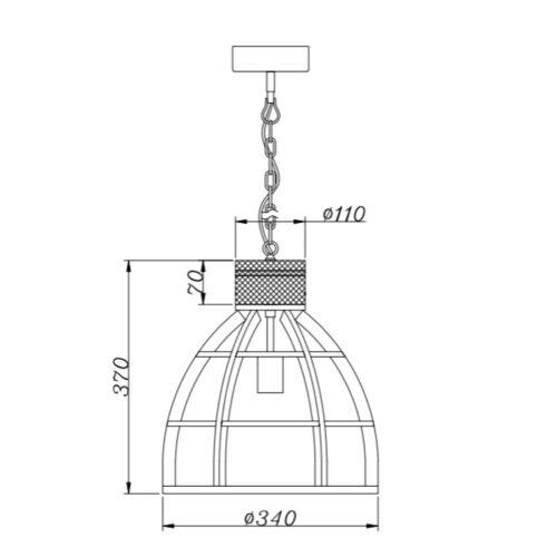 Hanglamp Ø34 cm – Chericoni Aperto – 1-lichts – zwart – modern design