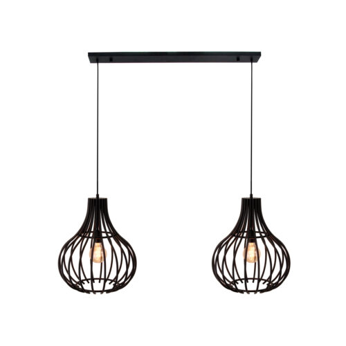 Chericoni Goccia – zwarte hanglamp – Ø40 cm – 2 lichts – metalen behuizing