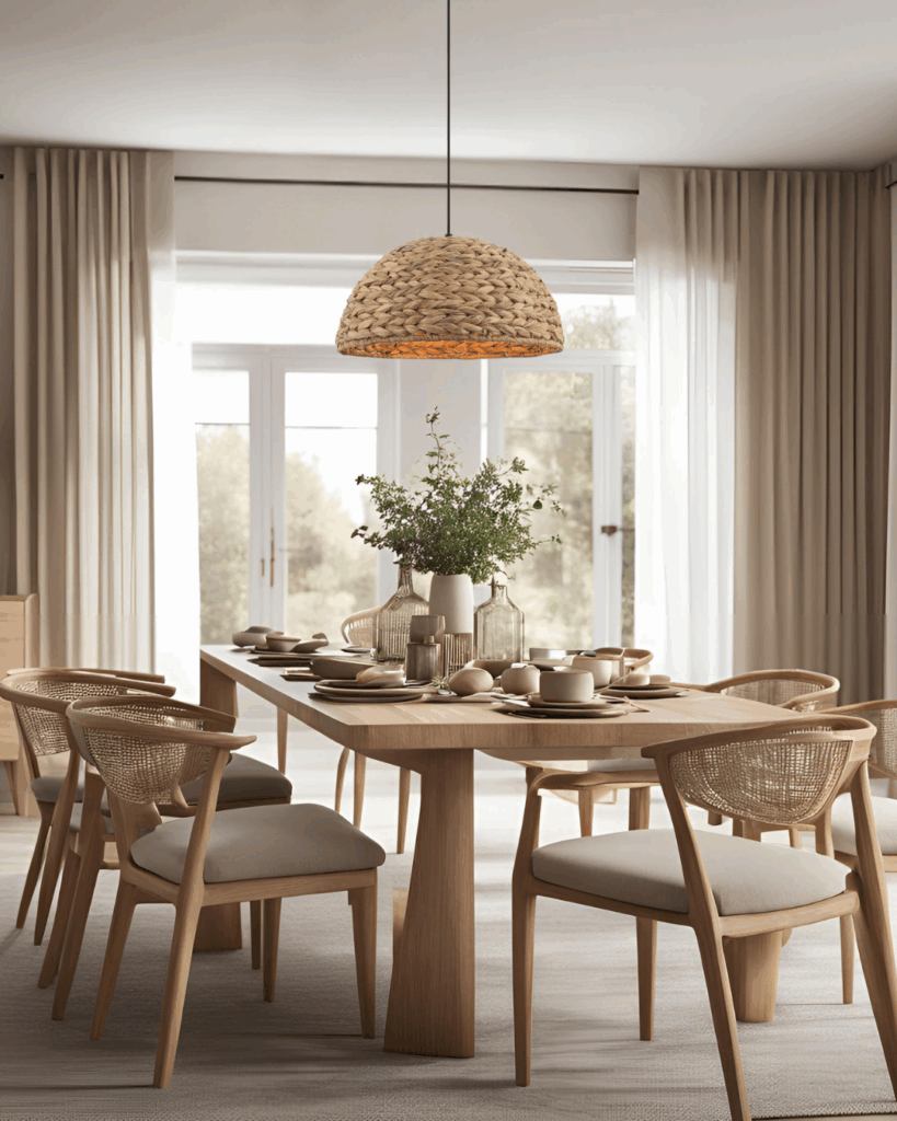 Ontdek de leukste Japandi verlichting op Chericoni.com. Japandi hanglamp in beige interieur.