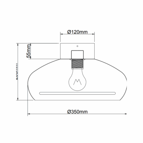 Moderne Striscia plafondlamp – wit – Ø35 cm – metalen designlamp