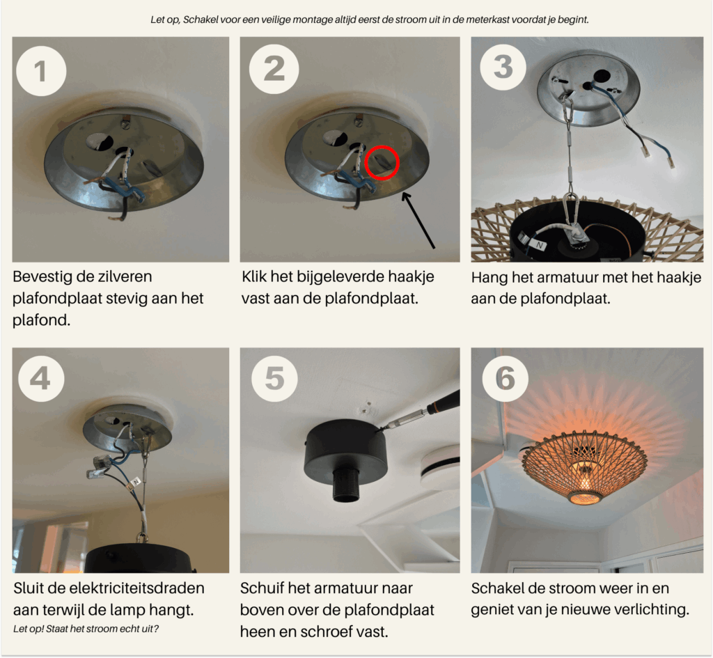 Zelf een lamp ophangen was nog nooit zo makkelijk. Bekijk de stap-voor-stap instructies voor het Chericoni Click & Hang systeem en monteer je lamp in je eentje.