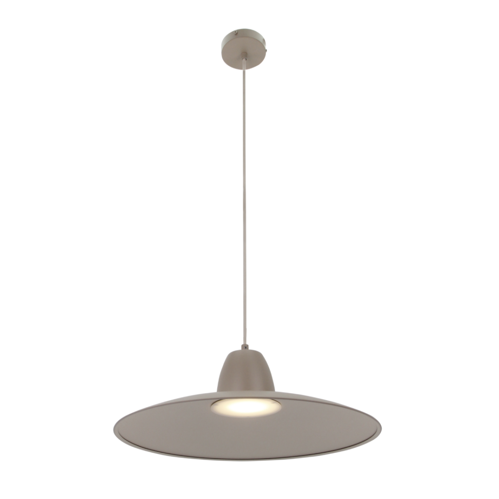 De moderne zandkleurige hanglamp Mantua voegt een warme touch toe aan je interieur. Perfect voor boven de eettafel.