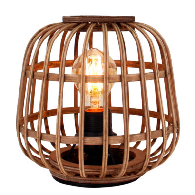 De bruine Nature Trapeze tafellamp straalt landelijke charme uit. Perfect voor een warme, gezellige sfeer in je interieur.