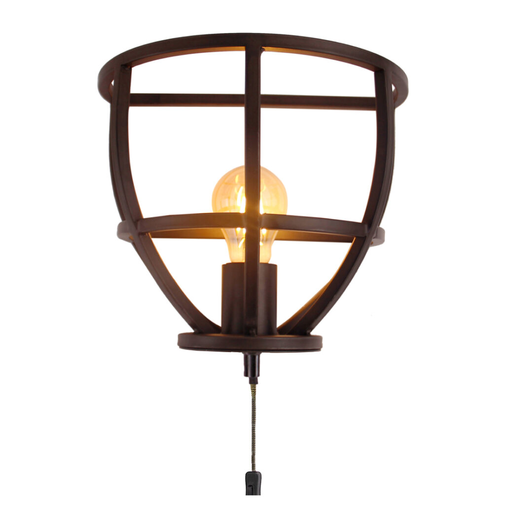 Industriële wandlamp Frame in zwart met een uniek design. Perfect voor het toevoegen van karakter aan uw interieur.