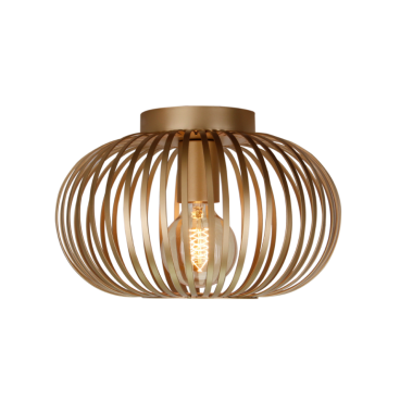 Chericoni Curvato plafondlamp, goud, Ø30 cm. Elegant 1-lichts ontwerp met E27 fitting voor een luxe en warme uitstraling.