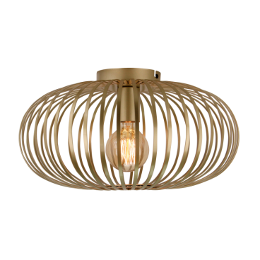 Chericoni Curvato plafondlamp, goud, Ø40 cm. Elegant 1-lichts design met E27 fitting, perfect voor een warme en uitnodigende verlichting.