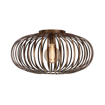 Curvato plafondlamp, brons, Ø60 cm. Elegant 1-lichts design met een warme uitstraling, perfect voor grote ruimtes.