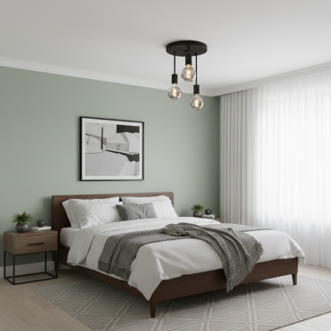 Strakke zwarte plafondlamp met drie hoogtes. Perfecte lamp voor in een hal of slaapkamer,