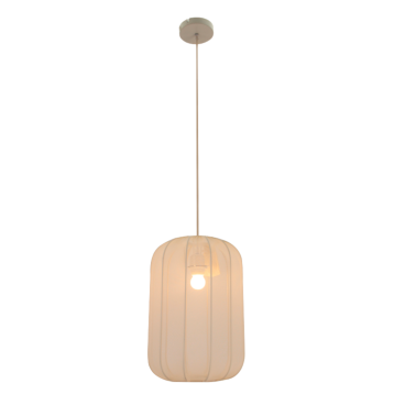 Hanglamp Lecce – luchtig textiel in naturel tint – Ø28 cm – sfeervolle verlichting voor woonkamer of eetkamer.