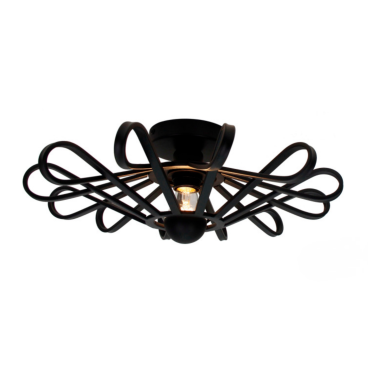 Deze zwarte Arco plafondlamp heeft een industrieel design. Perfect om een stoere sfeer in uw ruimte te creëren.