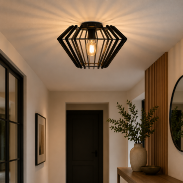 Chericoni Tavola Plafondlamp - Ø38 cm H26 cm - Zwart - 104110030 - sfeerfoto 1
