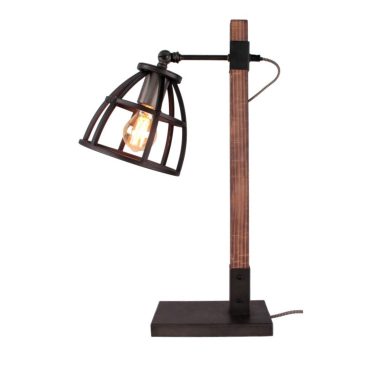 Zwarte Chericoni Aperto tafellamp met open metalen kap