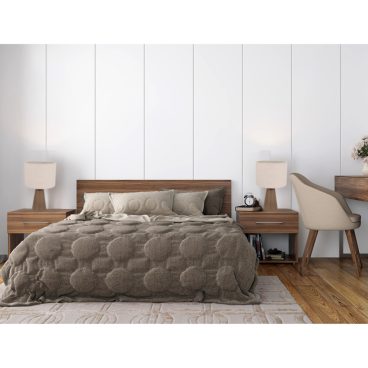 Tafellamp Faro met kegelvormige voet – modern en sfeervol in taupe.