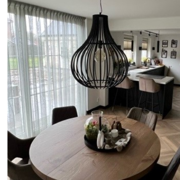 Zwarte Goccia hanglamp Ø60 cm van metaal. Eén-lichts met stijlvol industrieel ontwerp.