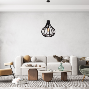 Chericoni Goccia Ø40 cm: elegante zwarte hanglamp van metaal met één lichtpunt. Tijdloos en sfeervol.