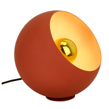 De Occhio tafellamp Ø25 cm in rood: een krachtig Italiaans design van Nederlandse bodem. Gemaakt van metaal en vol karakter.
