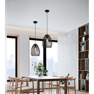 Moderne Chericoni Rho hanglamp in zwart, Ø26,5 cm, met E27 fitting, voor een sfeervolle uitstraling.