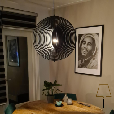 Chericoni Ring Hanglamp 1 Lichts Ø 50 cm in Zwart, gemaakt van robuust ijzer en metaal voor een moderne uitstraling in jouw interieur.