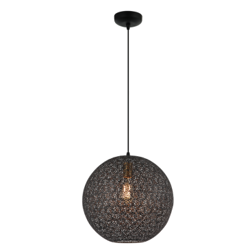 Zwarte Chericoni Rolo hanglamp, Ø40 cm, 1 lichts en E27 fitting, een stijlvol en functioneel verlichtingsstuk.