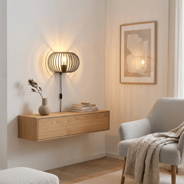Creëer sfeer in de woonkamer met wandverlichting.