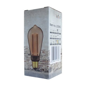 Vintage LED filament lamp L504G met E27 fitting, warmwit 1800K en dimbaar in 3 stappen