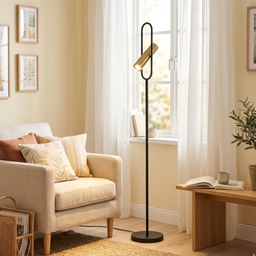 Reggio Vloerlamp - ZwartGoud - 1lichts 251702502