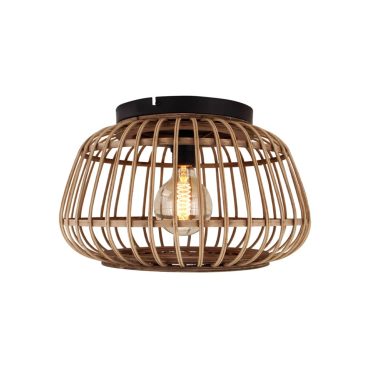 Moderne Chericoni Plafondlamp Nature Trapeze, Ø 40 cm, gemaakt van duurzaam hout, voor een warme en natuurlijke sfeer