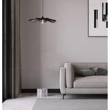 Chericoni Corvo Hanglamp Zwart – bladvormig design van linnen