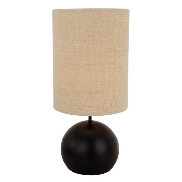 Minimalistische tafellamp Porto in zwart en zand. Deze lamp voegt een moderne touch toe aan je interieur.