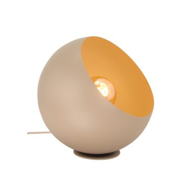 Deze moderne tafellamp Occhio in zandkleur geeft een warme, uitnodigende uitstraling aan je interieur.
