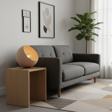 De Occhio tafellamp in zandkleur biedt een warme gloed voor gezellige avonden. Perfect voor op een sfeervolle tafel.