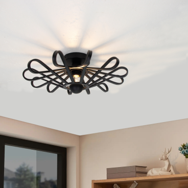 Chericoni Arco Plafondlamp - Ø45 cm H14 cm - Zwart - 100664530 - sfeerfoto