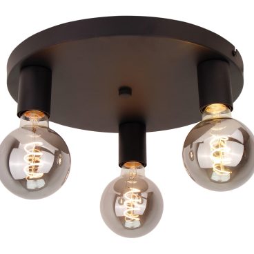 Deze zwarte plafondlamp heeft een stoere, industriële uitstraling. Perfect voor een eigentijdse en sfeervolle inrichting.