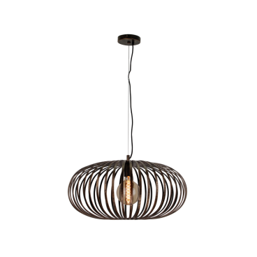 Industriële bronskleurige hanglamp Curvato met een speelse vormgeving. Een blikvanger die elke ruimte uniek maakt.