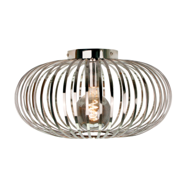 De chroomkleurige Curvato plafondlamp heeft een modern design en straalt elegantie uit. Perfect voor een eigentijdse sfeer.